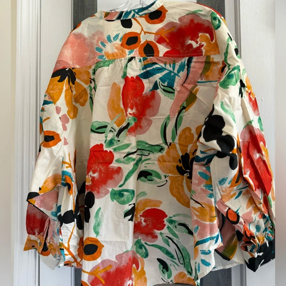 Anthropologie Crisanta Poplin Button Down Cotton Shirt - Picture 8 of 15